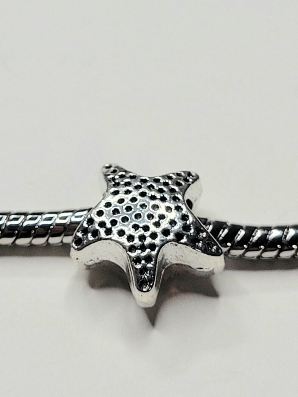 New! For Pandora Charm Bracelet Large Antique Silver Color Star Starfish Charm - Picture 5 of 6